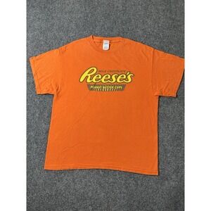 Mens Graphic Reese's Peanut Butter Cups Orange Chocolate Candy T Shirt, Size L